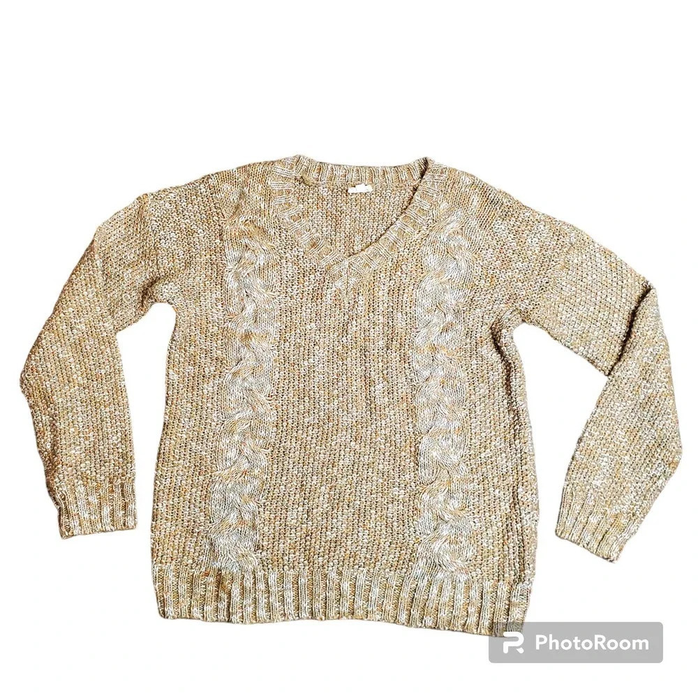 Hem & Thread Tan Knit Pullover Sweater